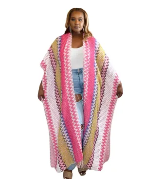 Pink Crochet Kimono