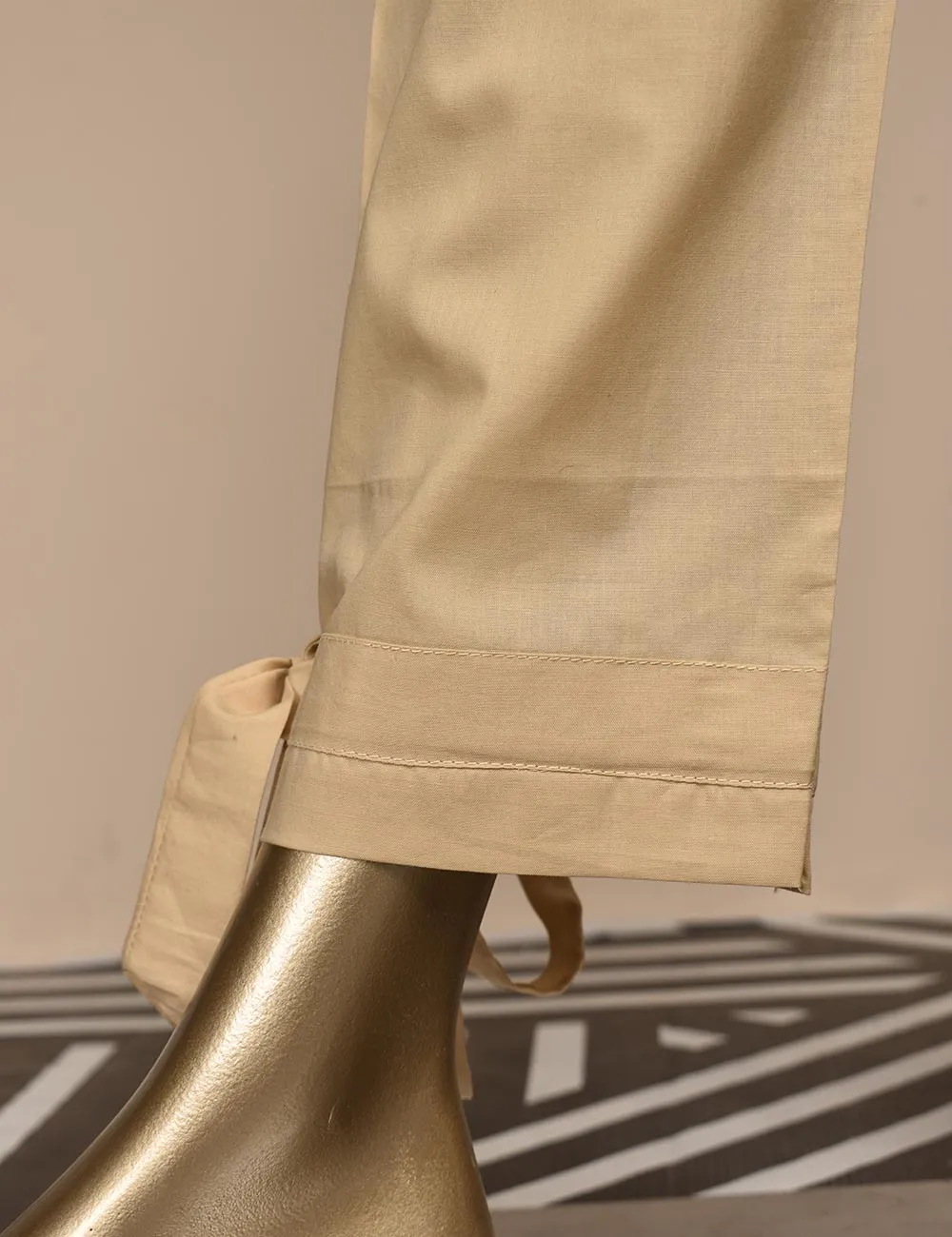Ready To Wear Cotton Trouser With Bow Bottom - Chicsta (CT-12-Skin)