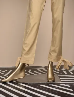 Ready To Wear Cotton Trouser With Bow Bottom - Chicsta (CT-12-Skin)