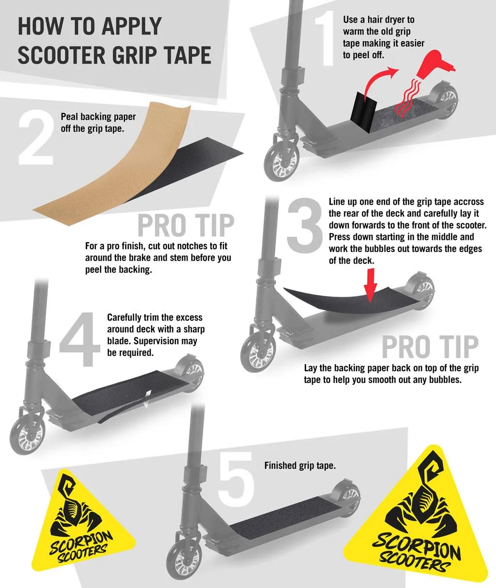 Scorpion Scooters - Scooter Pro Grip Tape - Fits 99% Scooters - Neon Stripe Series - Rasta Stripes