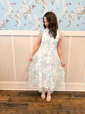 Secret Garden Maxi Dress in Blue