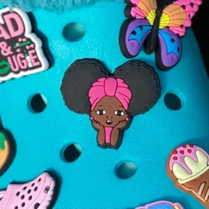 SHOE CHARMS - PINK PUFFS CUTIE