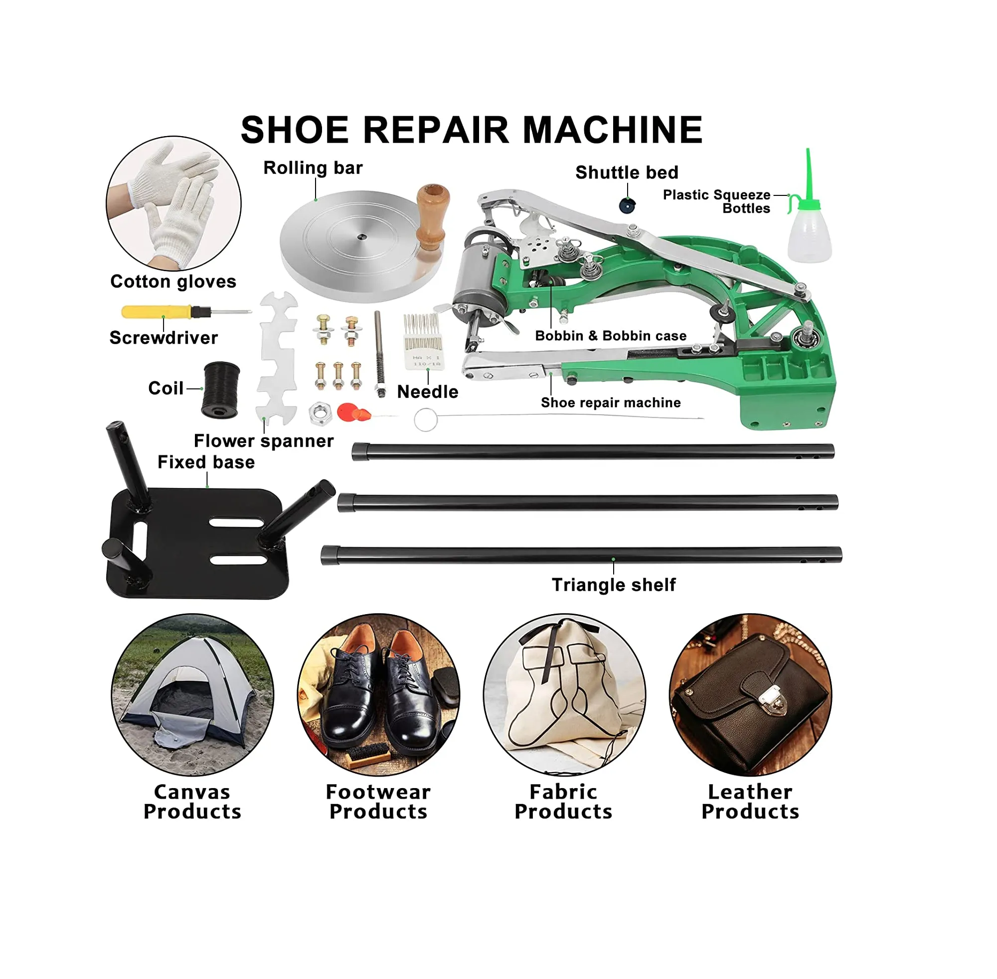 Shoe Repair Machine Handheld Leather Sewing Machines Cobbler Stitching Industrial Heavy Duty Maquina de Coser Manual
