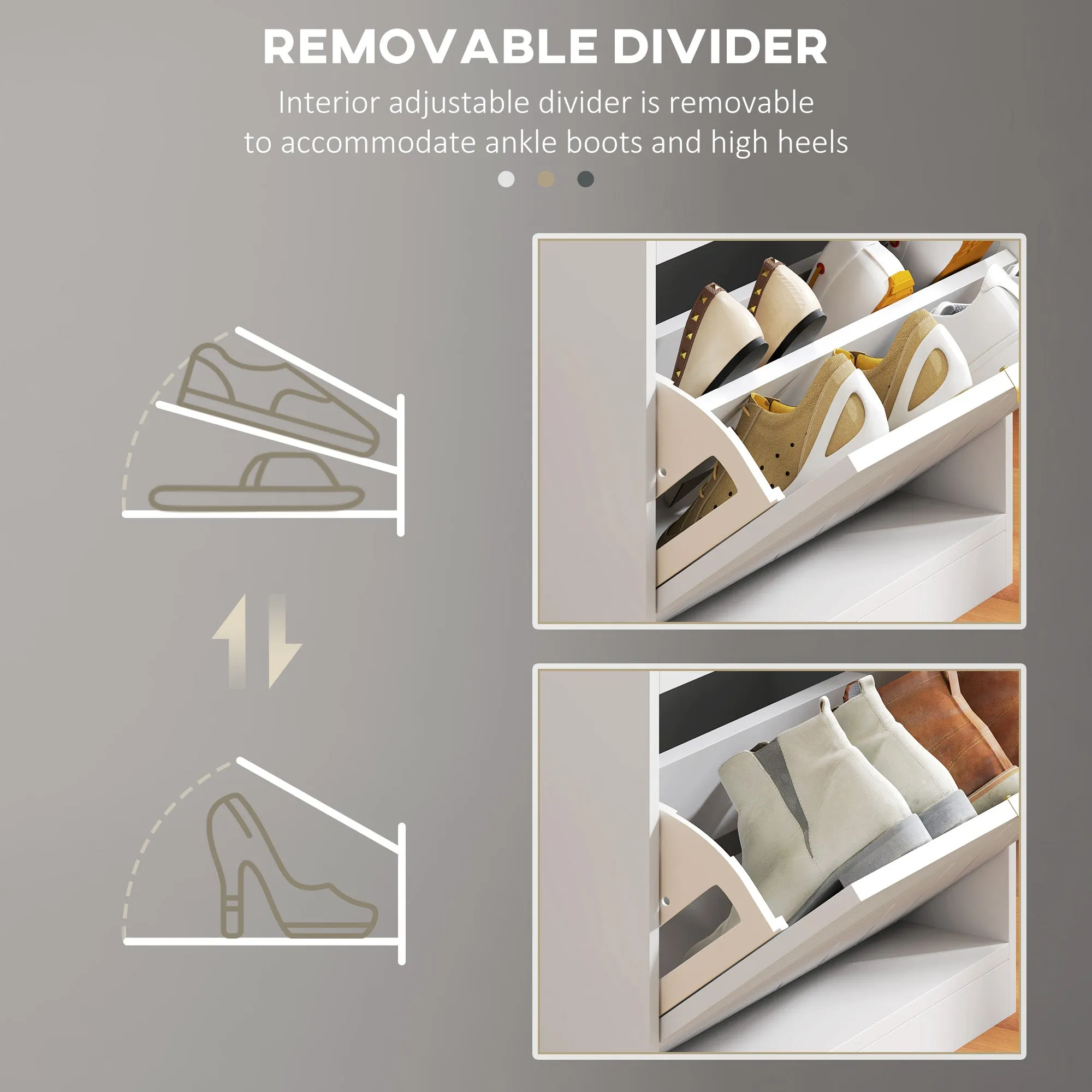 Shoe Storage with Seat, Upholstered Hallway Bench, Shoe Bench with Flip Drawer and Vent for 5 Pairs of Shoes