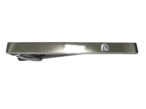 Silver Toned Etched Sleek Anatomical Rib Cage Tie Clip