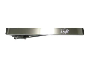 Silver Toned Etched Sleek Bear Tie Clip