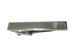 Silver Toned Etched Sleek Cheetah Cub Skinny Tie Clip