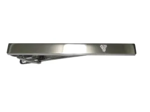 Silver Toned Etched Sleek Front Facing Elephant Tie Clip