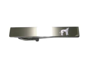 Silver Toned Etched Sleek Hound Dog Skinny Tie Clip