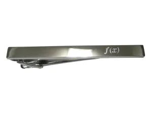 Silver Toned Etched Sleek Mathematical Function of X Tie Clip