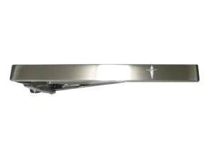 Silver Toned Etched Sleek Star of Bethlehem Tie Clip