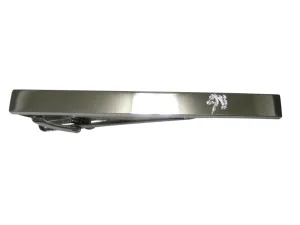 Silver Toned Etched Sleek Wild Horse Head Tie Clip