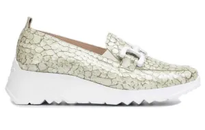 'Social' women's loafer - Green patent