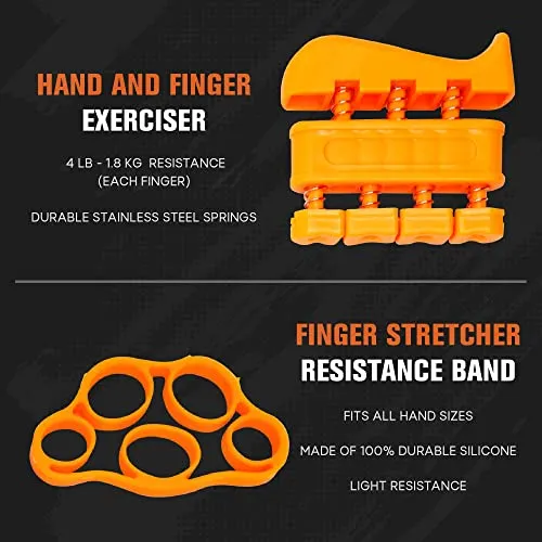 SOLARA Hand Gripper Set of 5, Finger exercise equipment Hand Grip for Gym, Hand Grip strengthener & Hand Exercise equipment | Mobile app with 5 eBooks and 50 plus Videos