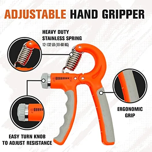 SOLARA Hand Gripper Set of 5, Finger exercise equipment Hand Grip for Gym, Hand Grip strengthener & Hand Exercise equipment | Mobile app with 5 eBooks and 50 plus Videos
