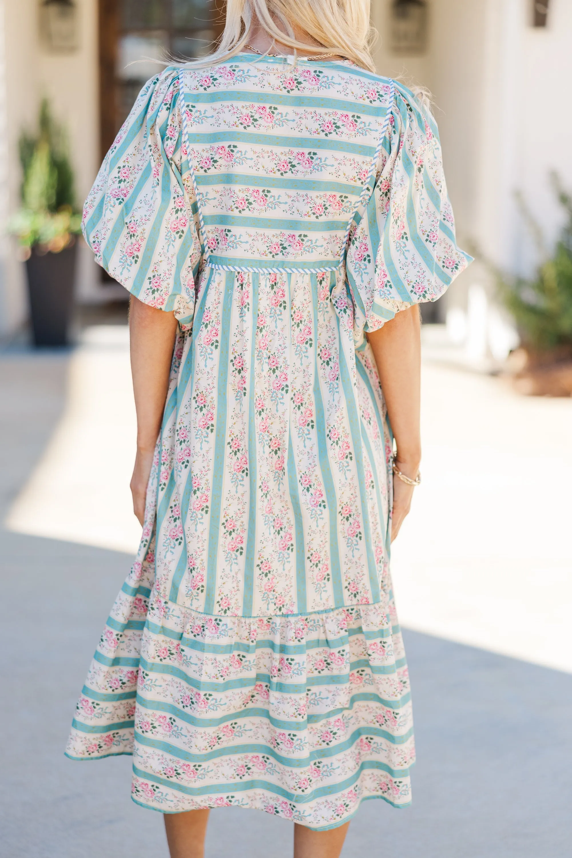 Somebody To Love Jade Green Floral Midi Dress