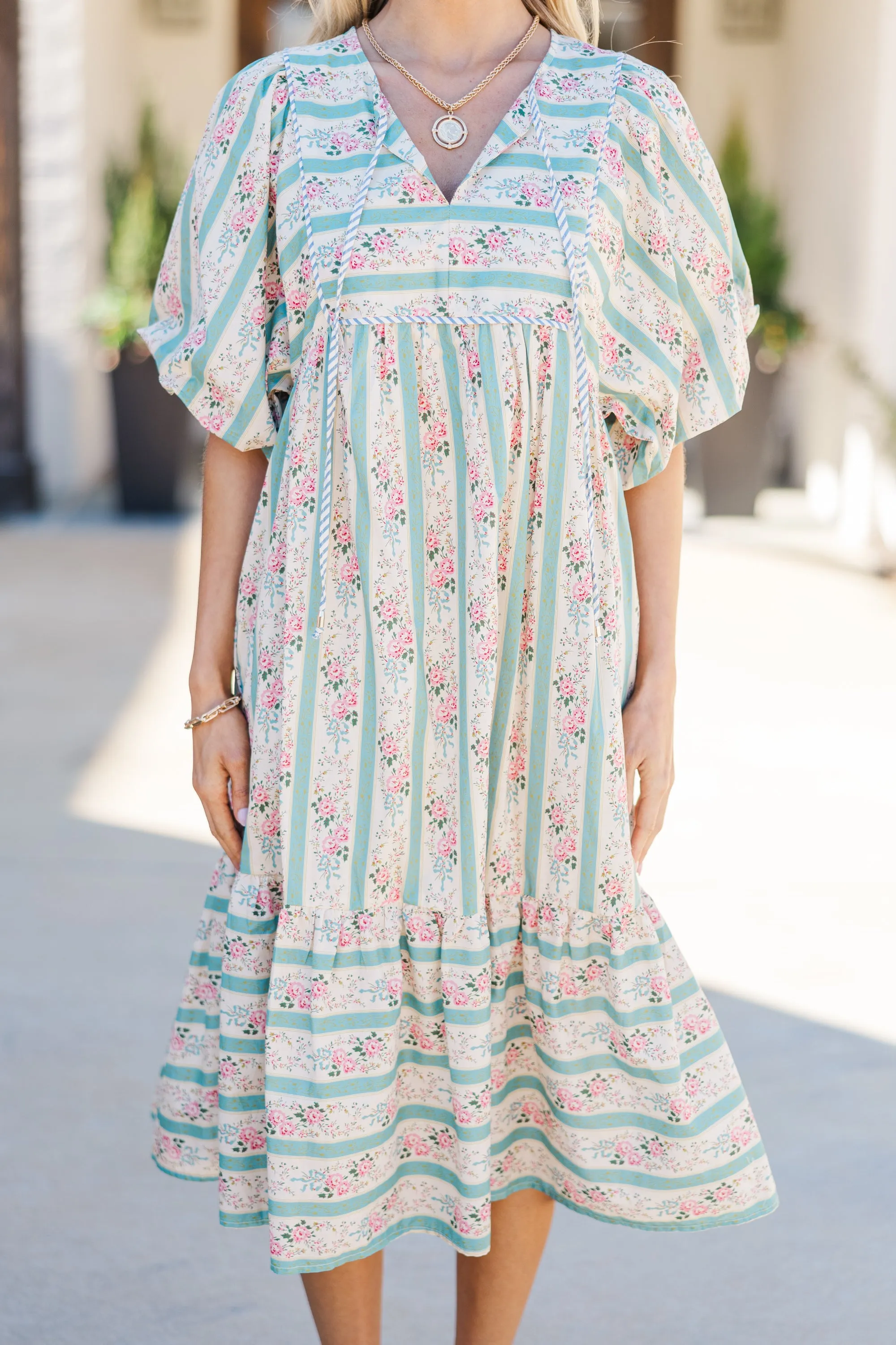 Somebody To Love Jade Green Floral Midi Dress