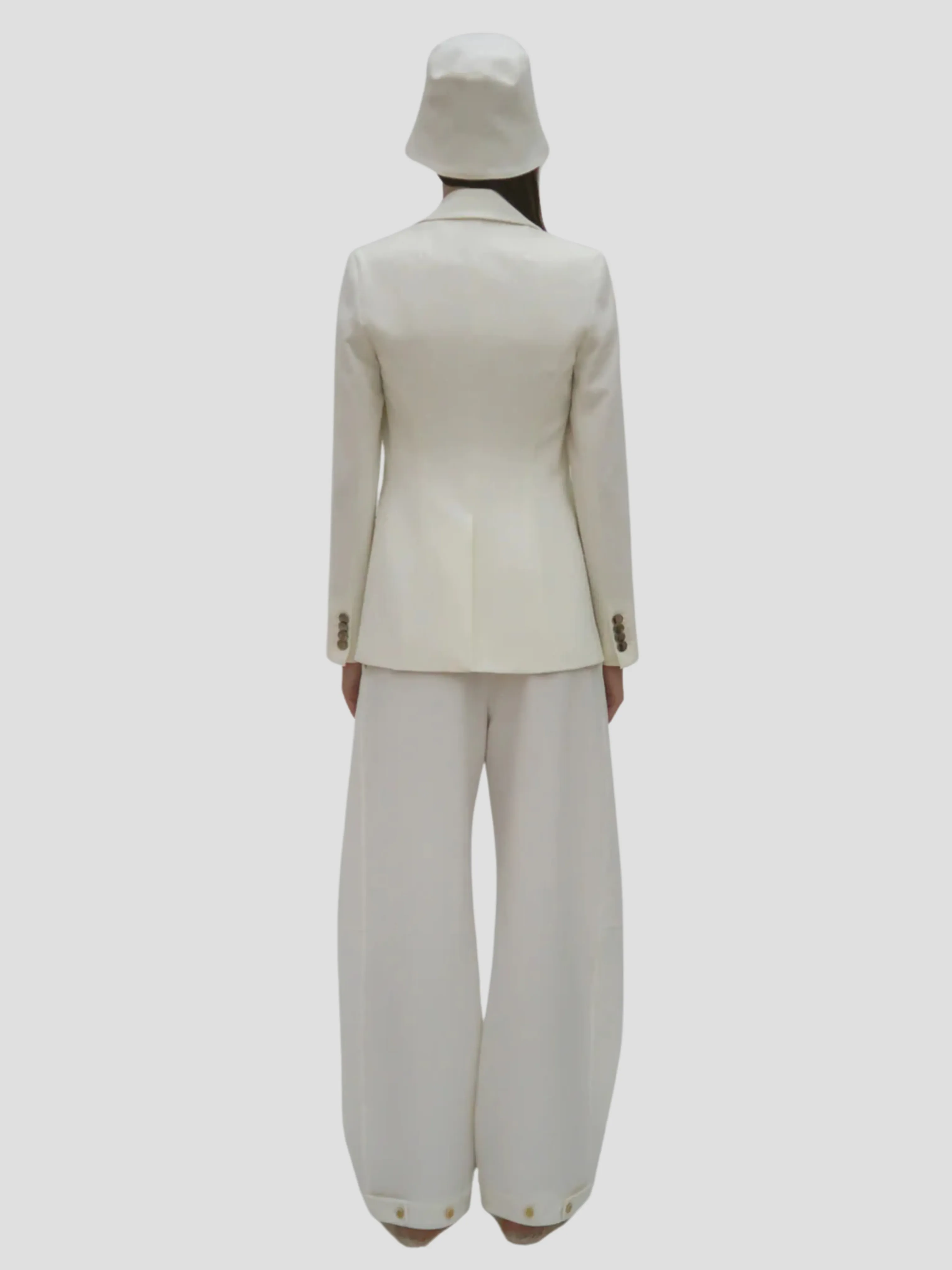 Straight Tab Pant in White