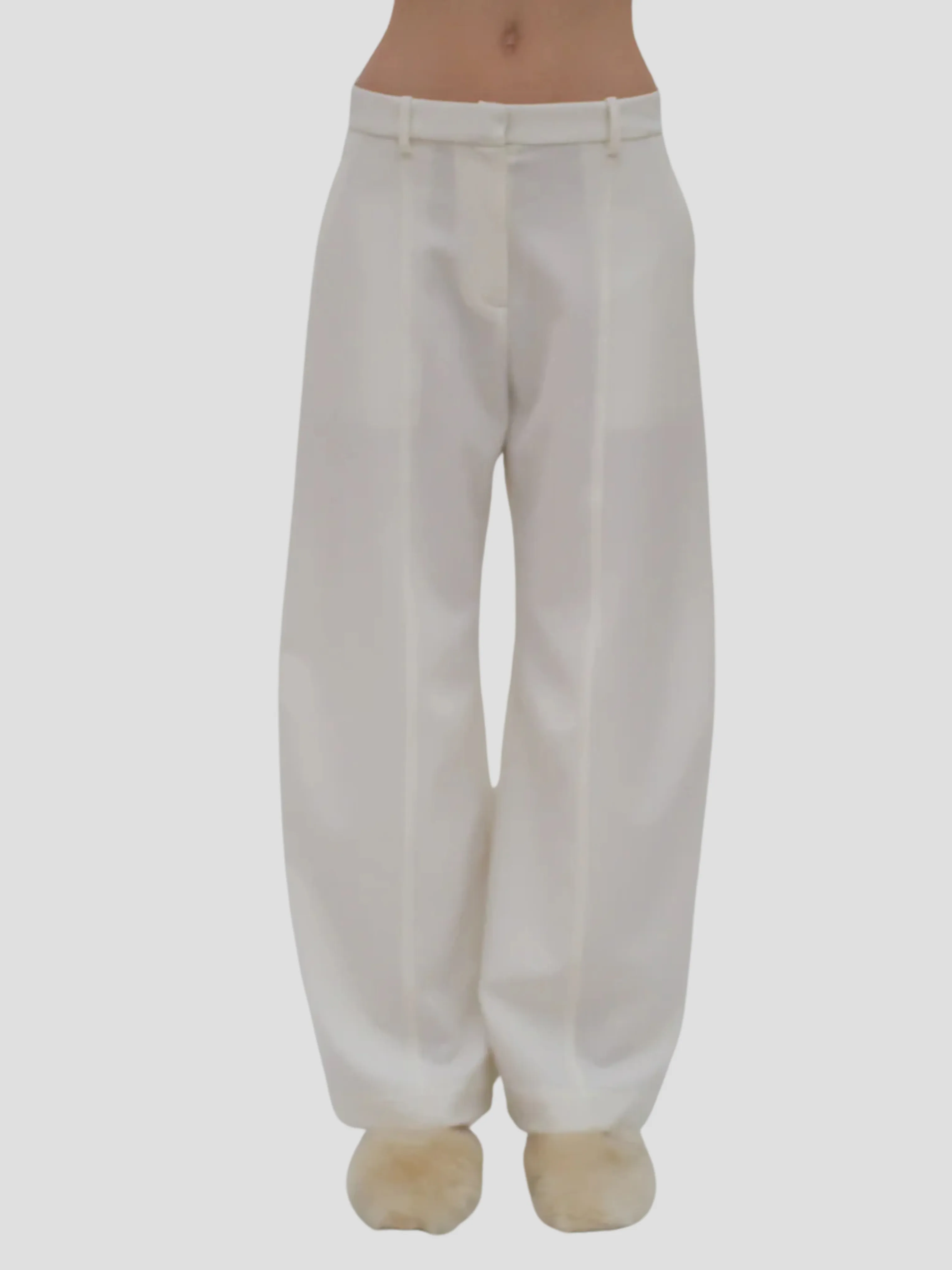 Straight Tab Pant in White