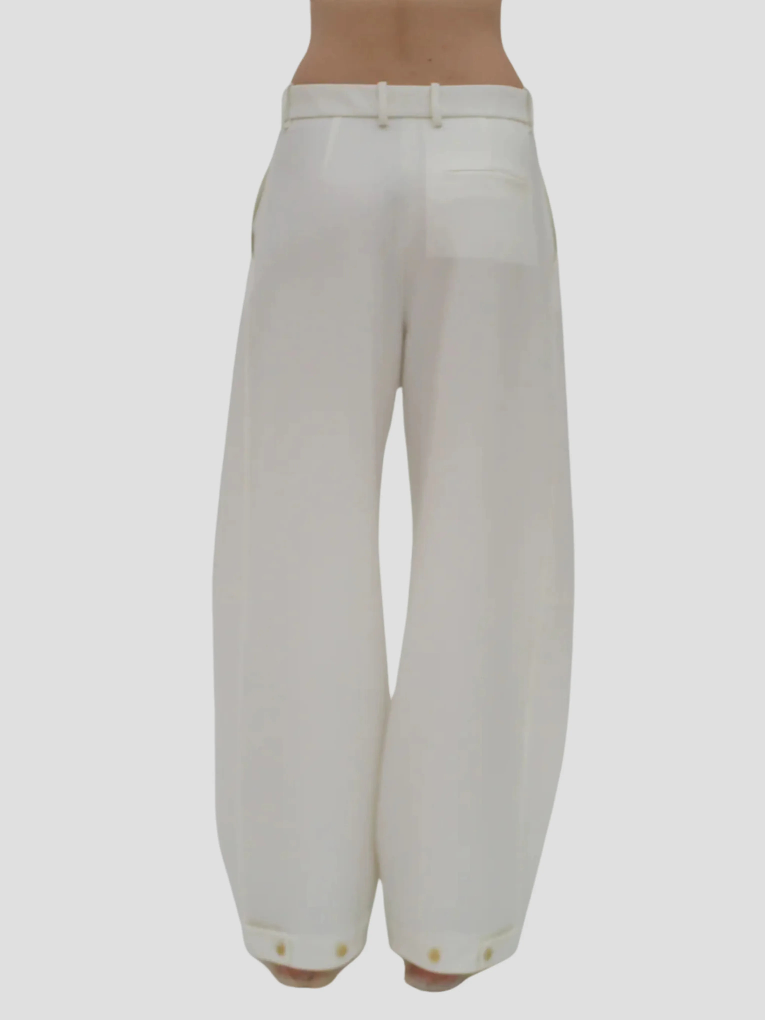 Straight Tab Pant in White