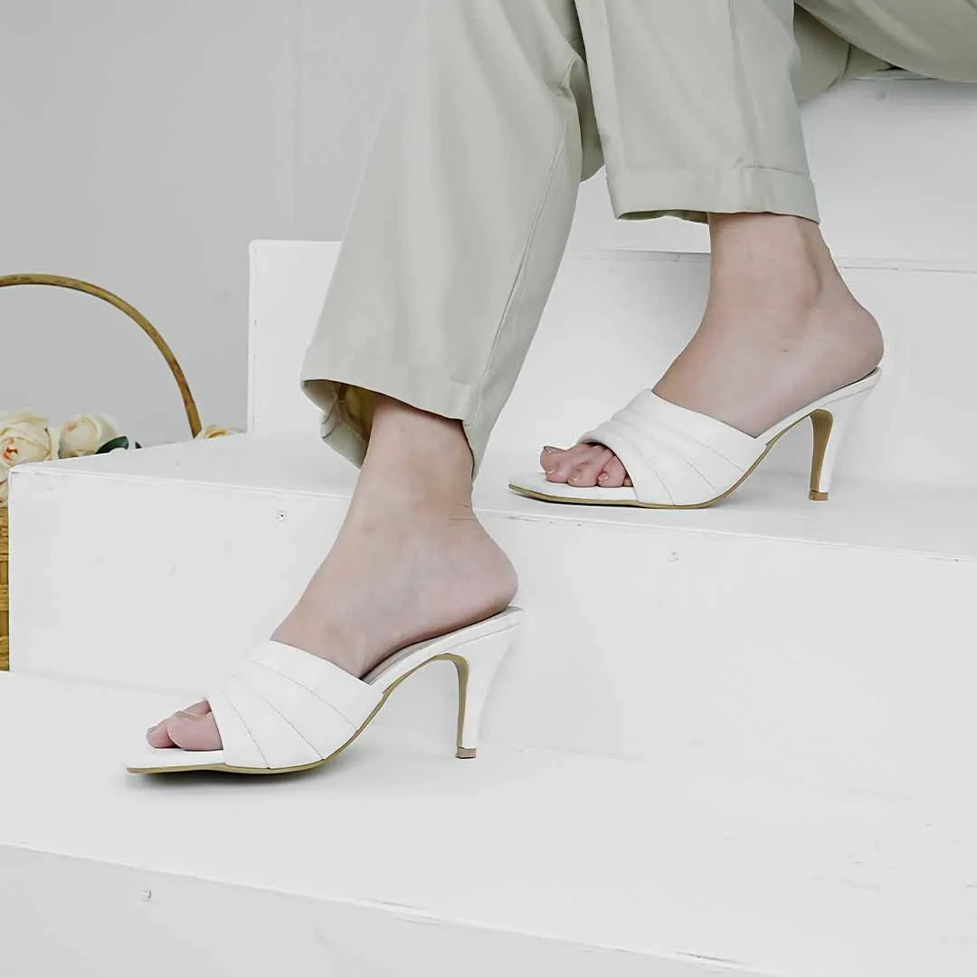 STRIPED HEELS WHITE