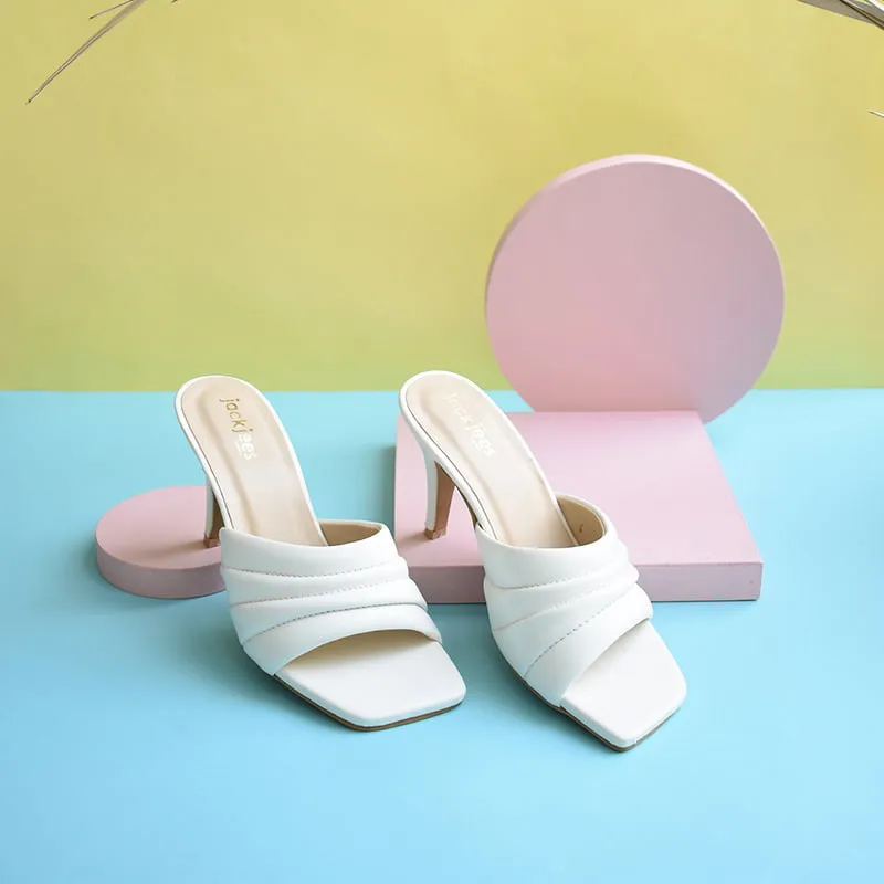 STRIPED HEELS WHITE