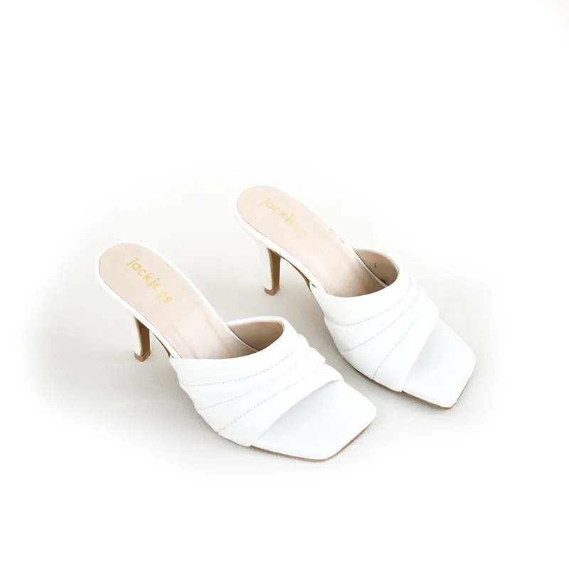 STRIPED HEELS WHITE