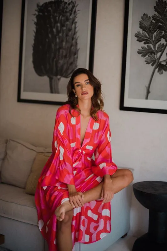 Sundress Pink & Red Janis Long Dress