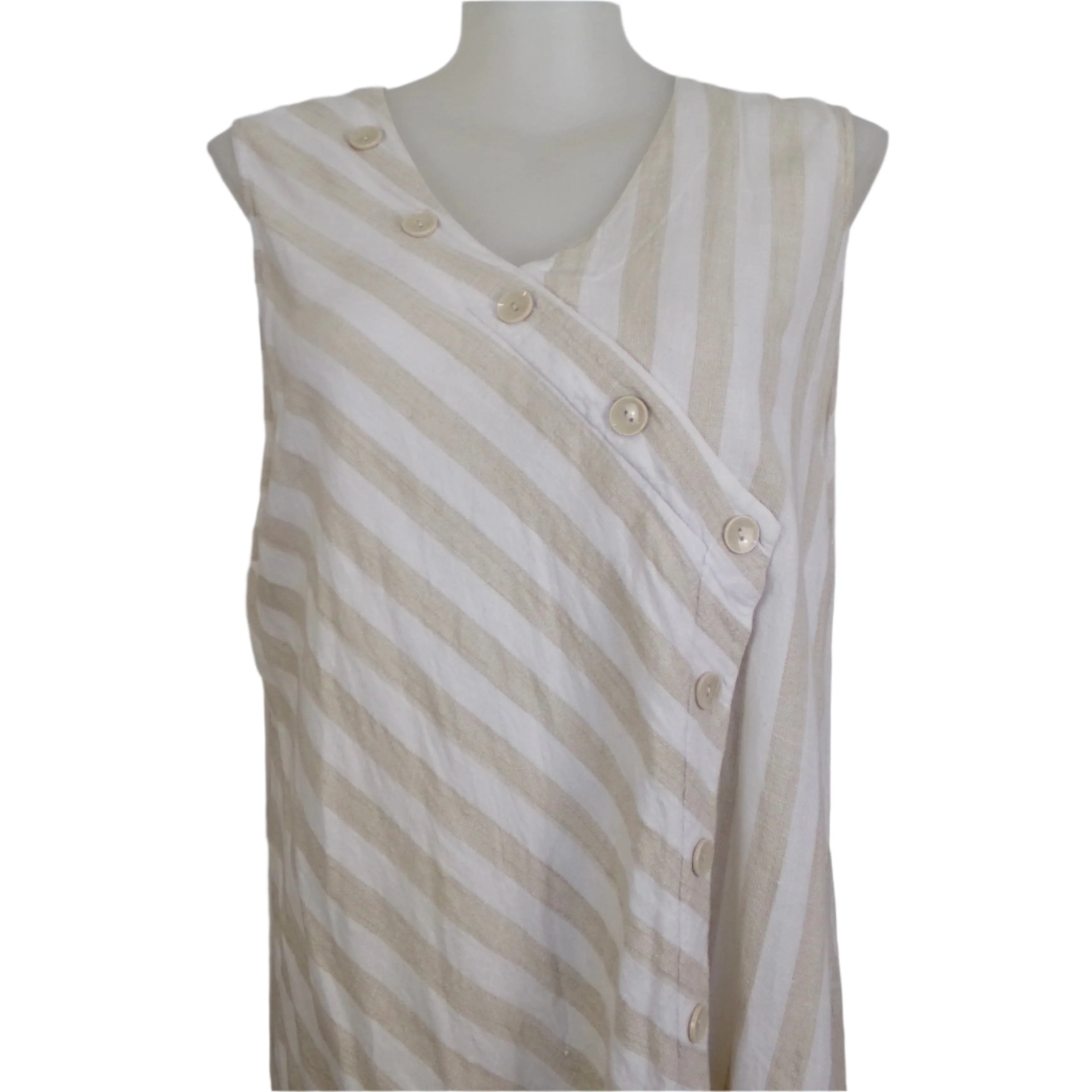 Taking Shape Natural Stripe Linen Dress Size 22