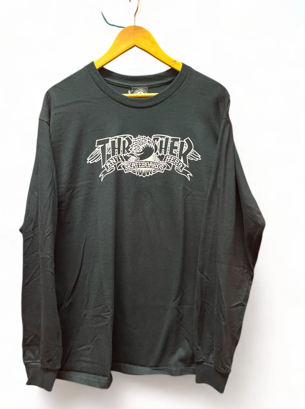 THRASHER | Anti Hero Mag Banner Long Sleeve Tee | Black