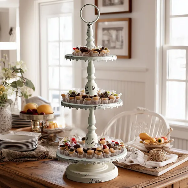 Three-Tier Feminine Farmhouse Display Stand