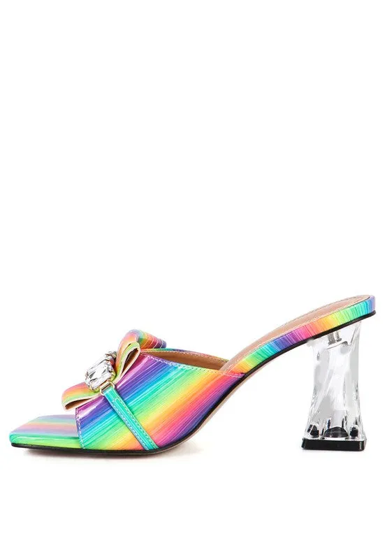 Women's Fantasy Clear Heel Jewel Sandals