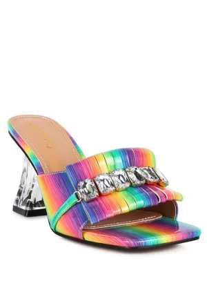 Women's Fantasy Clear Heel Jewel Sandals