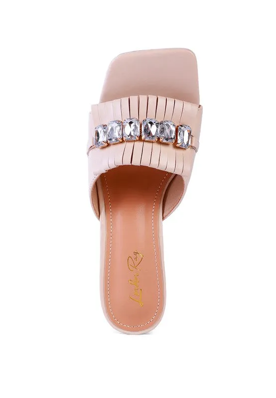 Women's Fantasy Clear Heel Jewel Sandals