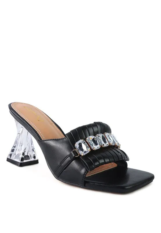 Women's Fantasy Clear Heel Jewel Sandals