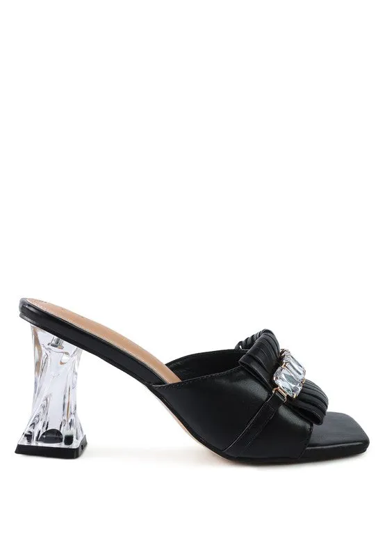 Women's Fantasy Clear Heel Jewel Sandals
