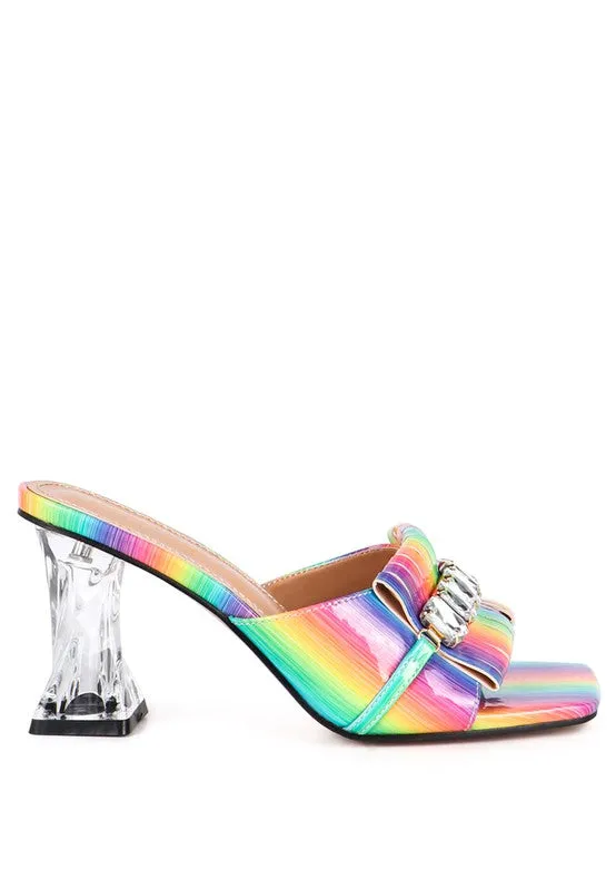 Women's Fantasy Clear Heel Jewel Sandals
