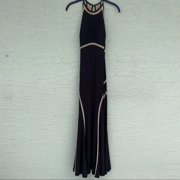 Xscape Sz 4 Long Formal Dress Illusion Cutouts
