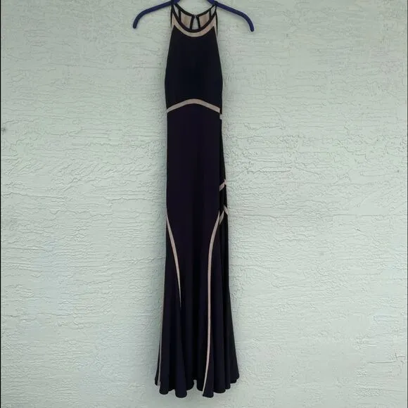 Xscape Sz 4 Long Formal Dress Illusion Cutouts