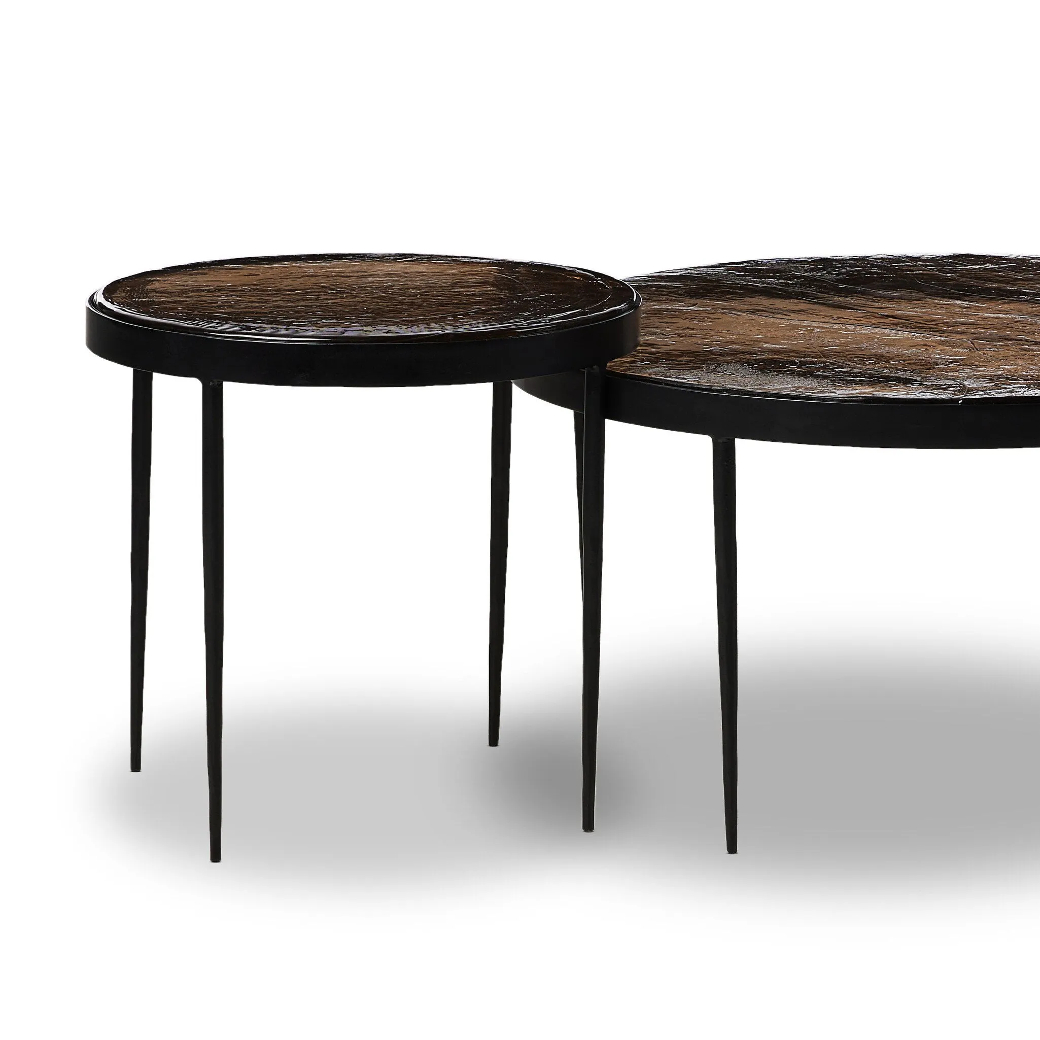 Yoko Nesting Tables - Smoked Brown Glass
