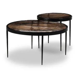 Yoko Nesting Tables - Smoked Brown Glass