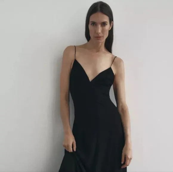Zara strappy Elegant Black Sleeveless Dress. Size S