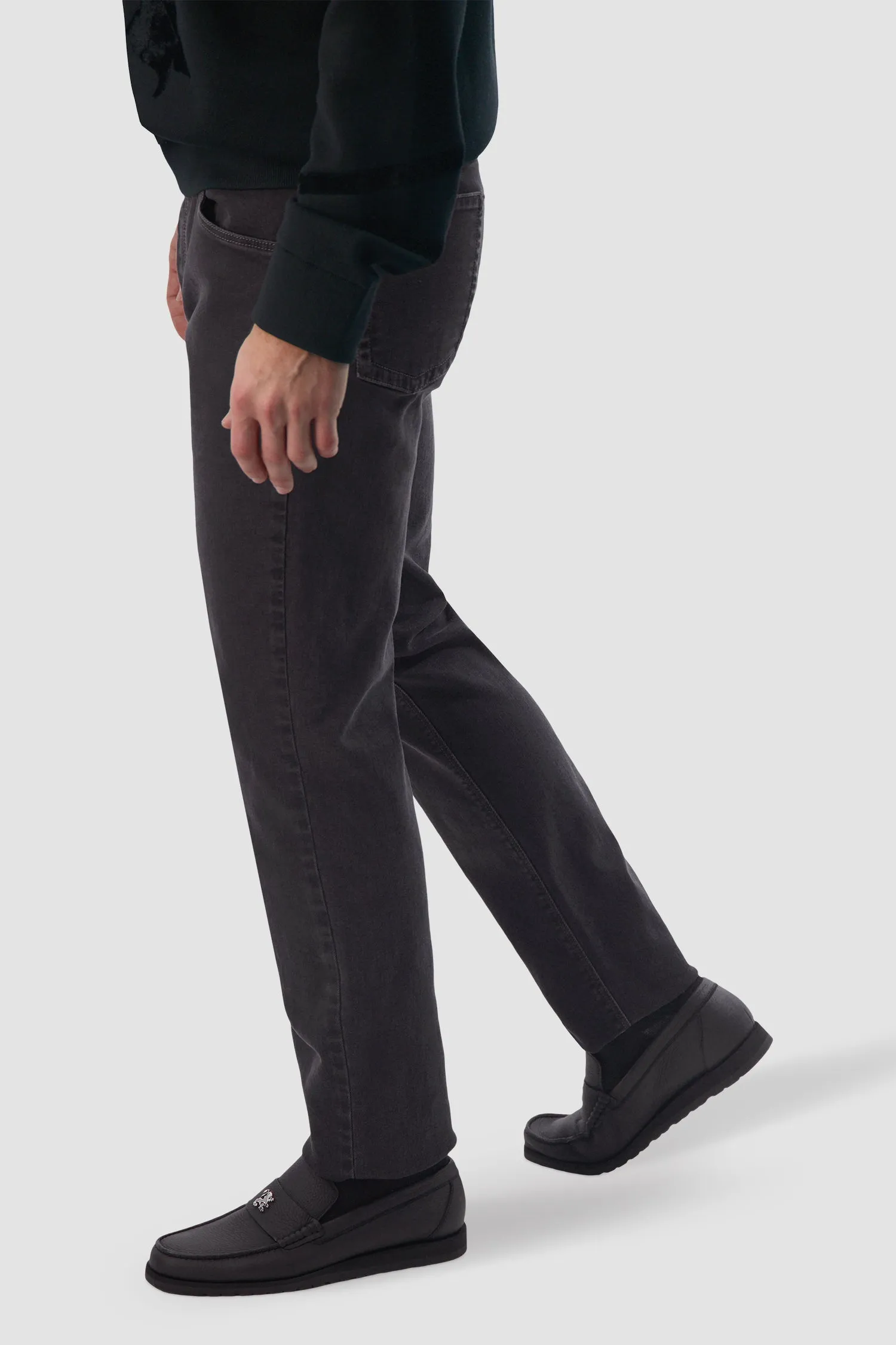 Zilli Black Hand Sew With Lion De Moccasins