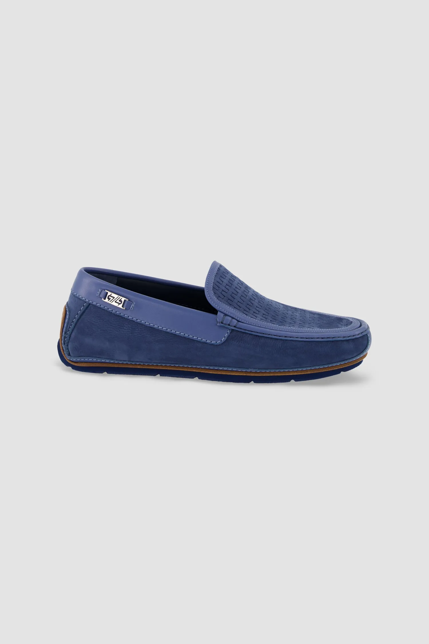 Zilli Blue Soft Nubuck Moccasins